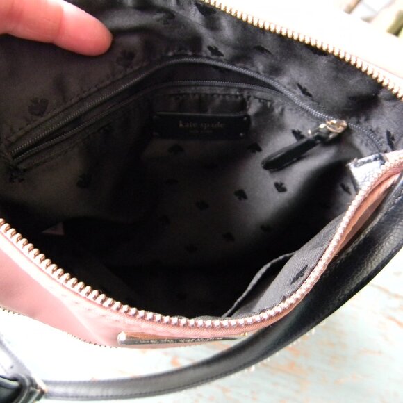 KATE SPADE DAWN NYLON MAUVE PINK CROSSBODY BAG LEATHER TRIM - Picture 7 of 8